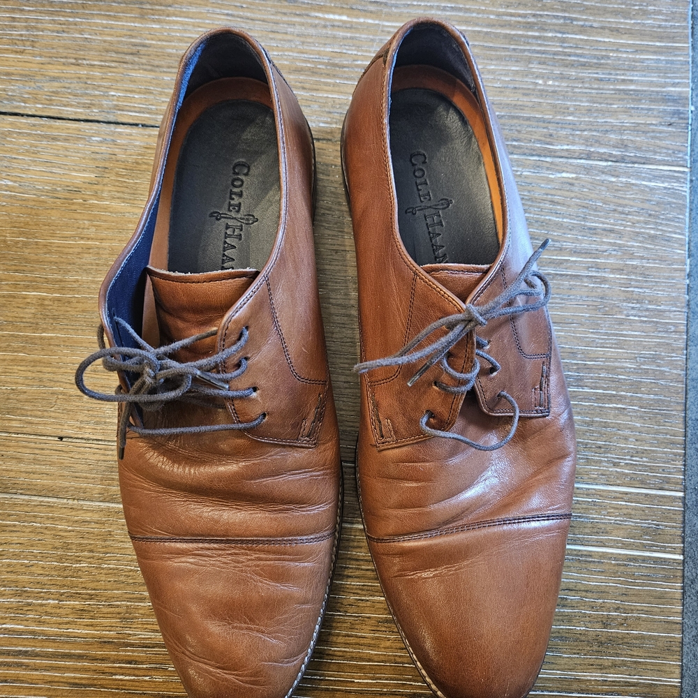 Cole Haan Men's Tan Leather Oxfords